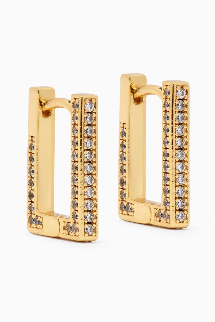 

Mini Boxer Pavé Hoops in Gold-plated Brass