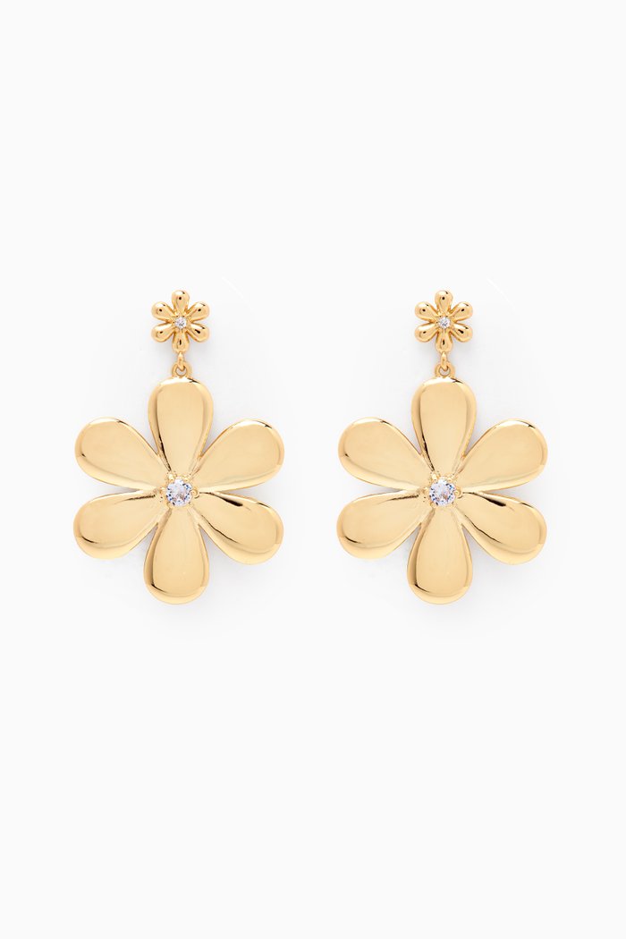

Daisy Statement Earrings in Gold-plated Brass