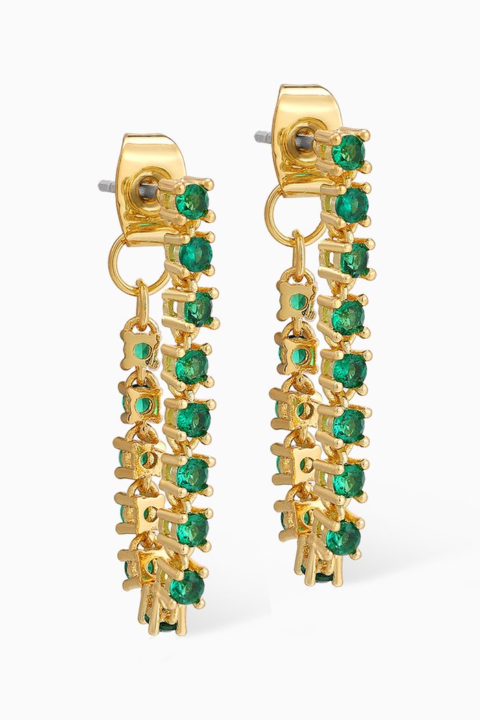 

Ballier Chain Studs in Gold-plated Brass, Green