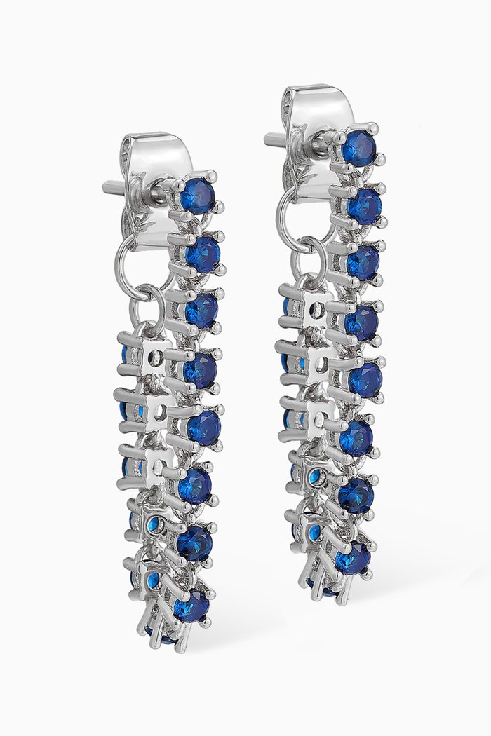 

Ballier Chain Studs in Silver-plated Brass, Blue
