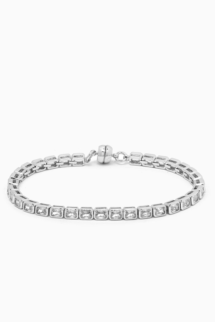 

Bezel Ballier Bracelet in Silver-plated Brass