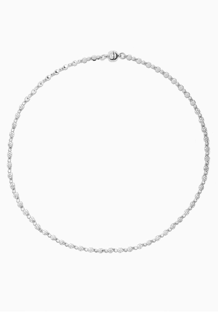 

Hexagon Zirconia Necklace in Silver-plated Brass