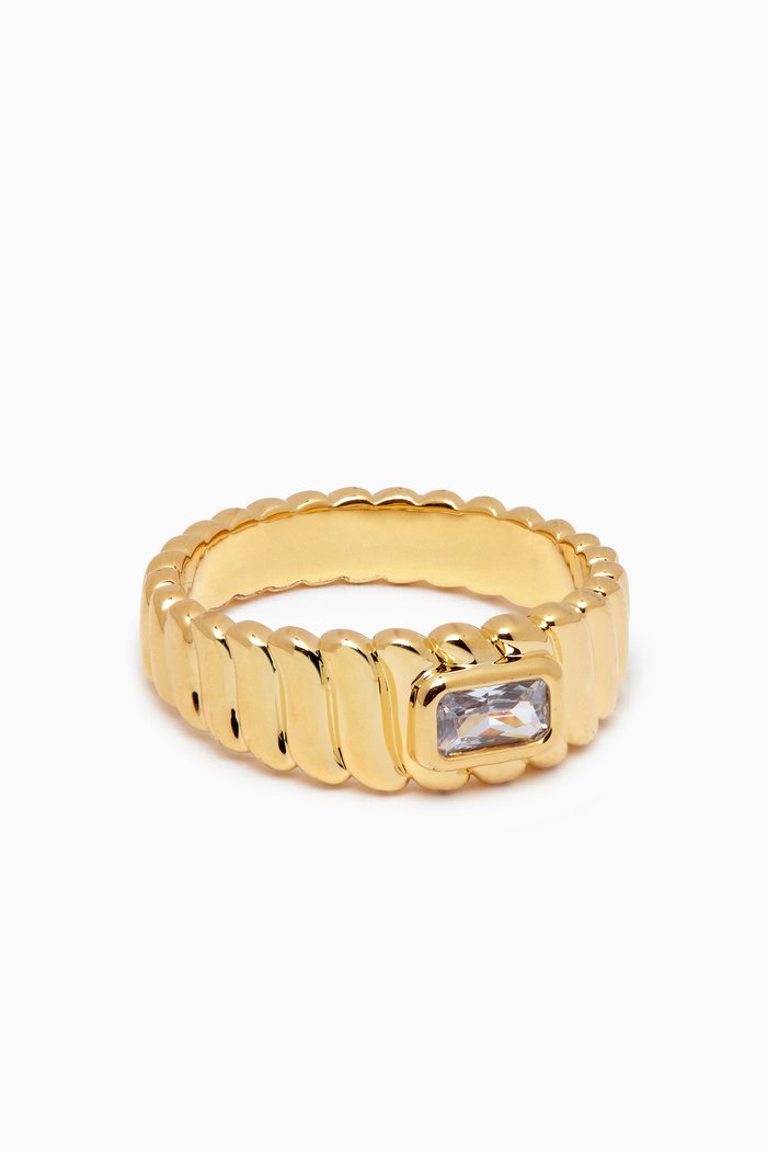 

Le Signe Statement Ring in Gold-plated Brass