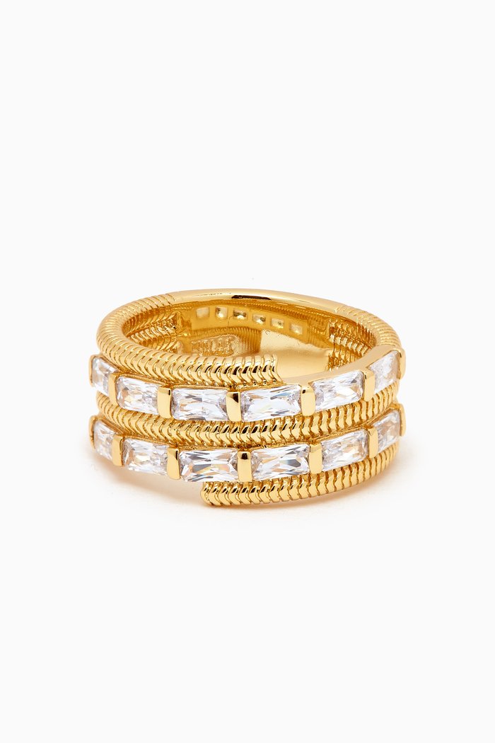 

Baguette Coil Ring in Gold-plated Brass