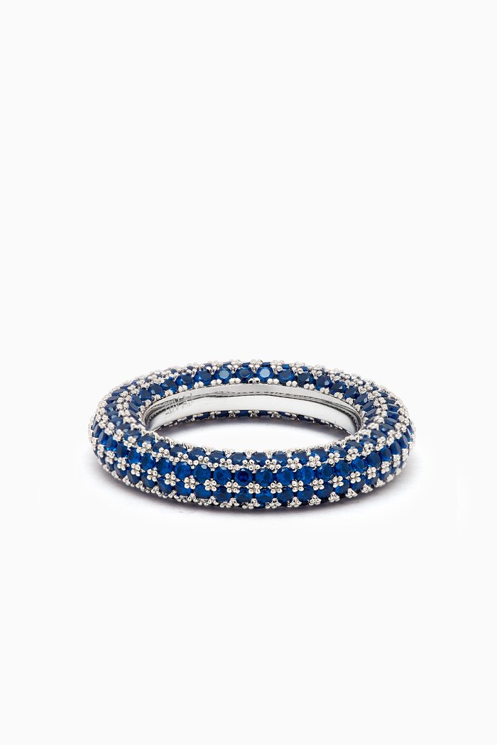 

Pavé Amalfi Ring in Gold-plated Brass, Blue