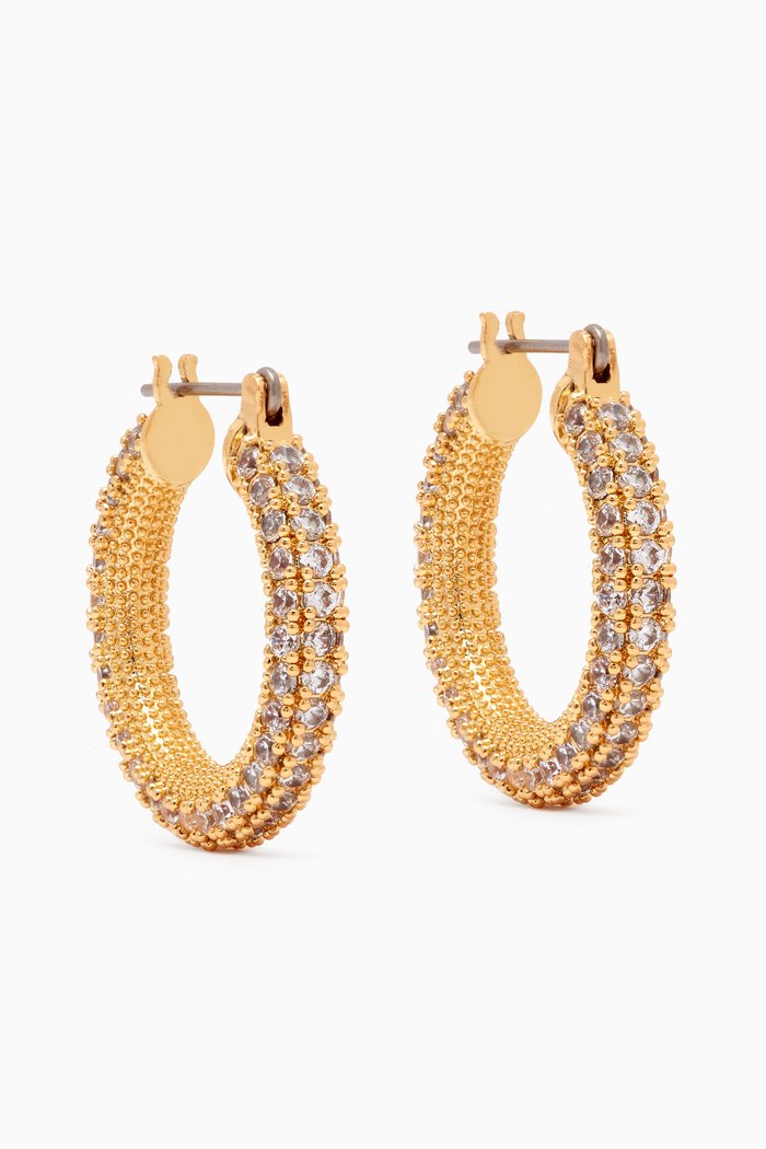 

Pavé Estelle Hoop Earrings in Gold-plated Brass