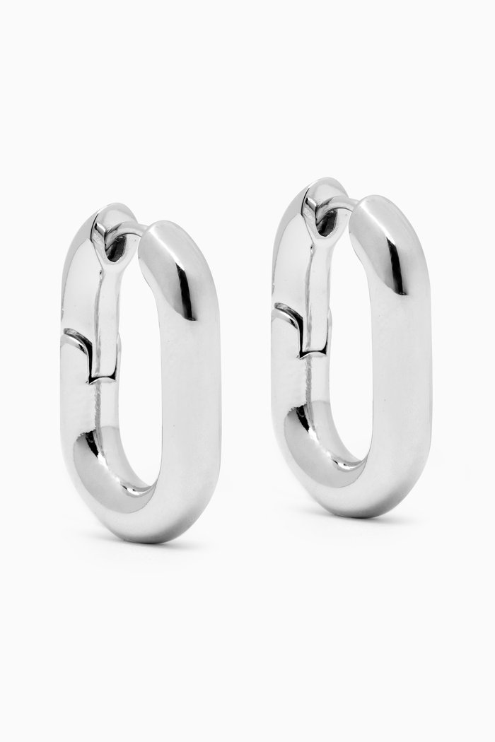 

XL Chain-link Hoops in Silver-Plated Brass