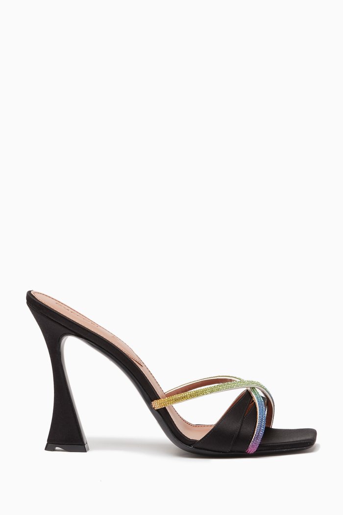 

Lust 100 Mules in Satin, Black