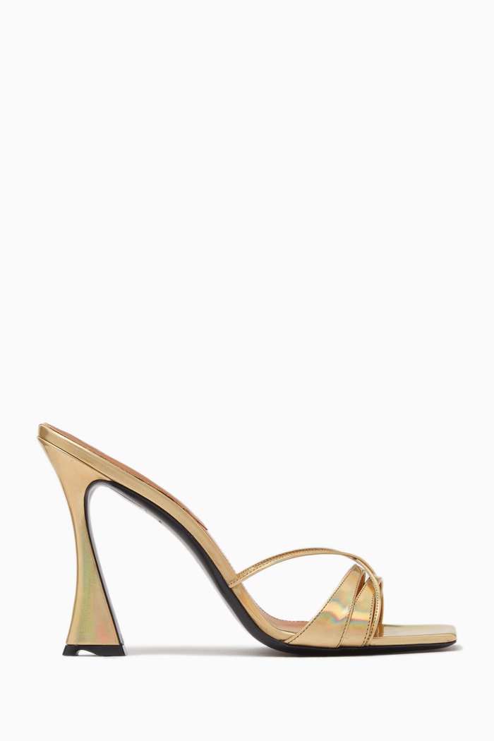 

Lust 100 Mules in Satin, Gold