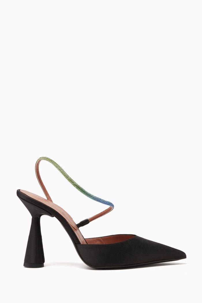 Saturn 100 Slingback Pumps in Satin, Black