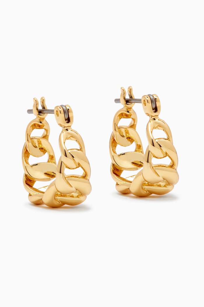 

Mini Louis Chain Hoop Earrings in Gold-plated Brass