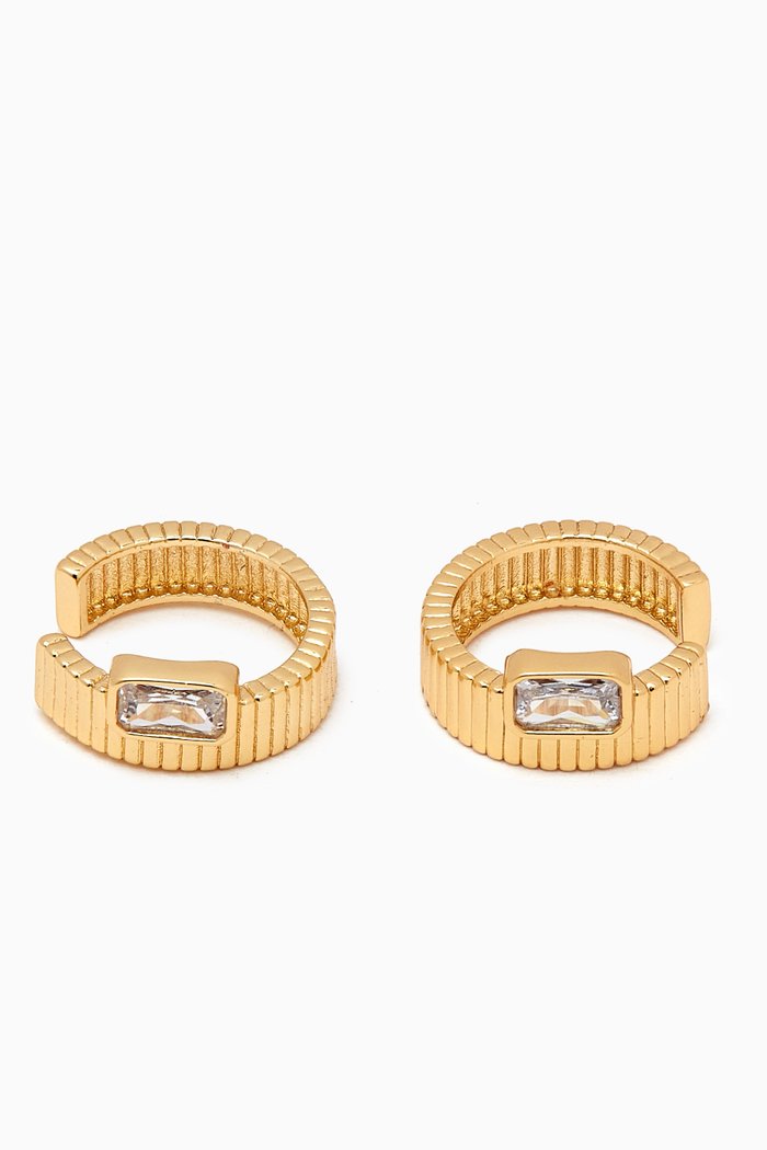 

Francois Ridged Ear Cuffs in Gold-plated Brass