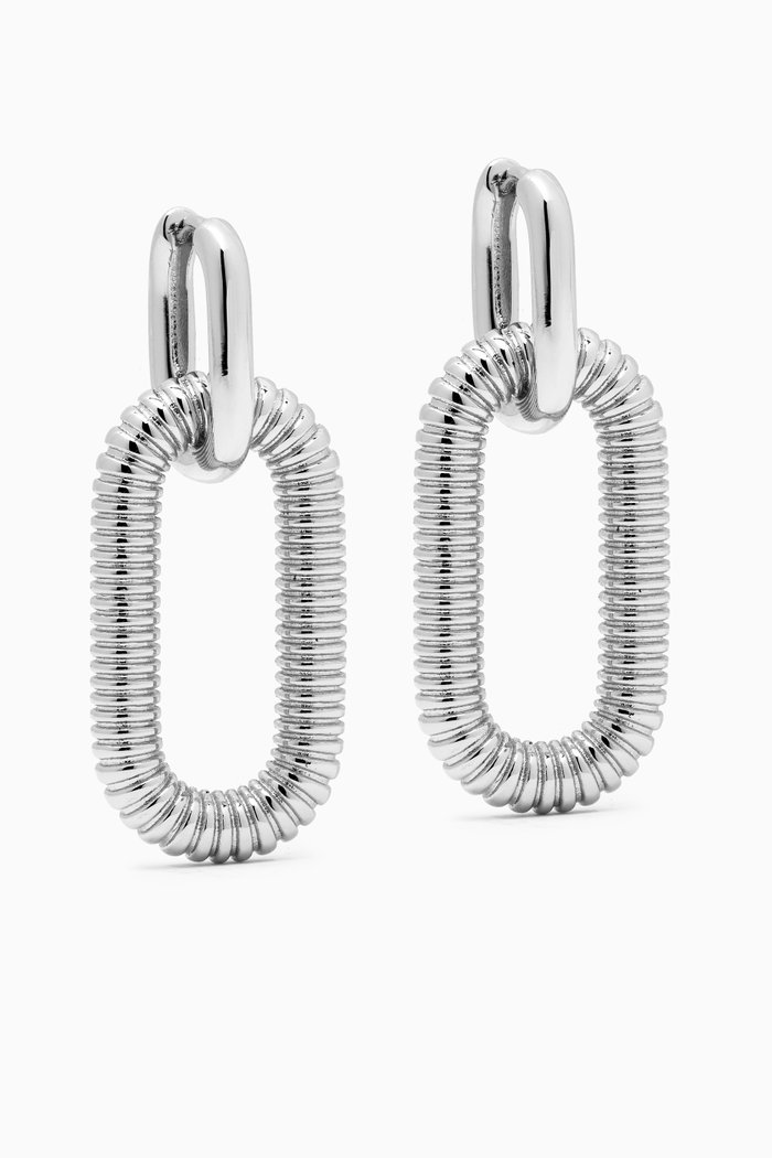 

Le Signe Hoop Earrings in Silver-plated Brass