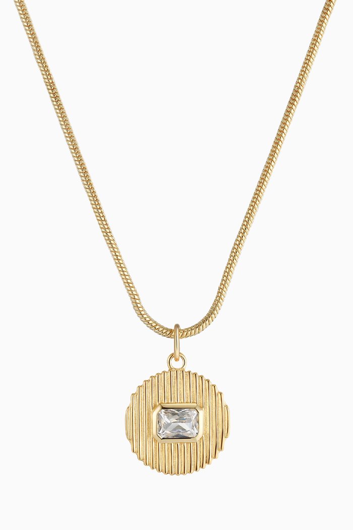 

Le Signe Pendant Necklace in Gold-plated Brass