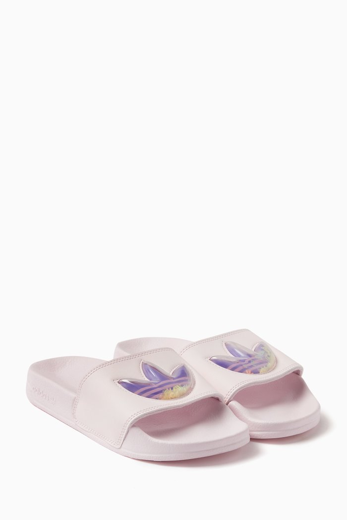 

Adilette Lite Pool Slides in Synthetic Leather, Purple