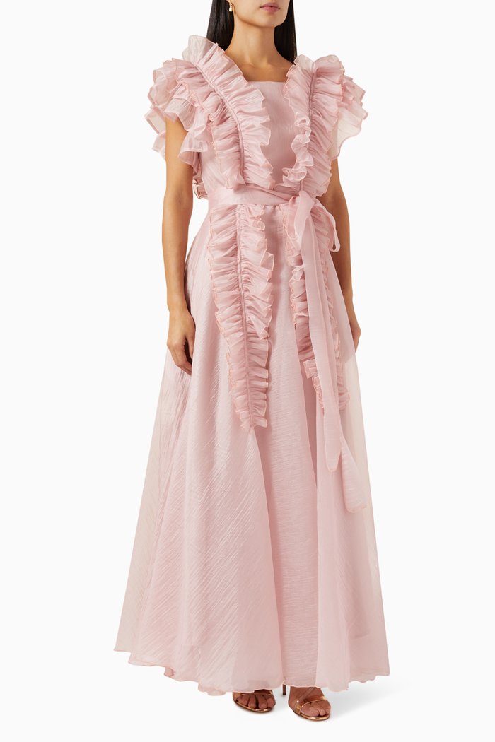 

Ruffled-trim Maxi Dress, Pink