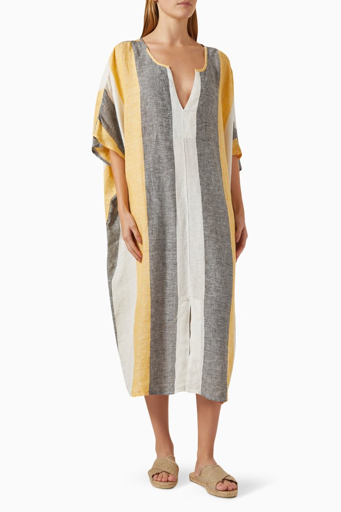 

Striped Kaftan in Linen, Multicolour