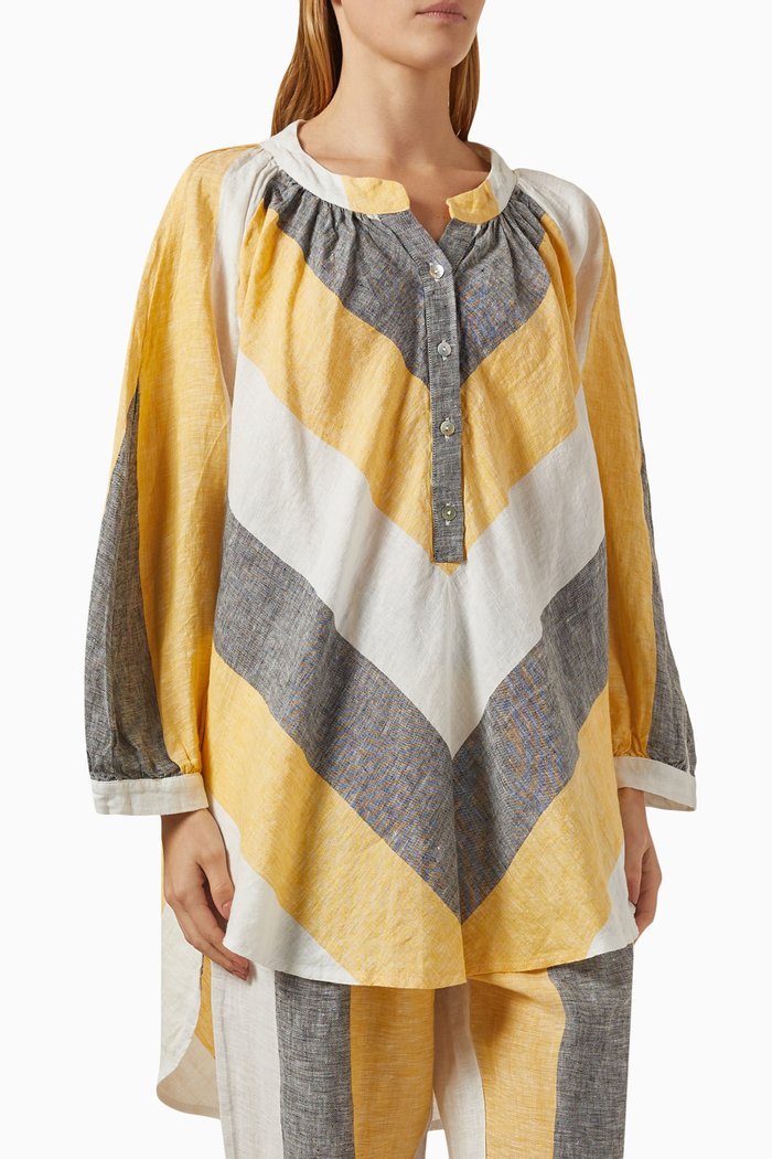 

Chevron-print Top in Linen, Multicolour
