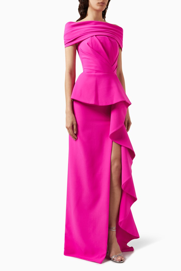 Shyla Off-shoulder Gown, Pink