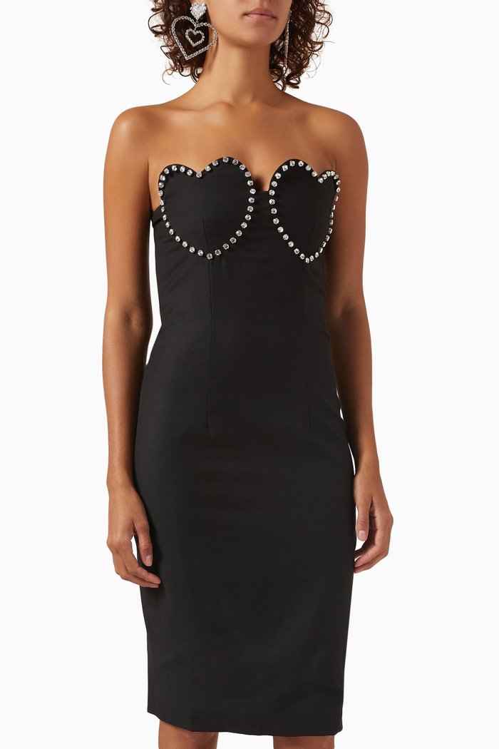 

The Sandra Crystal-embellished Mini Dress in Suiting, Black