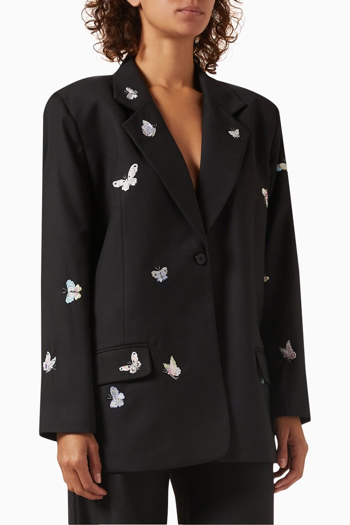 

The Butterfly Blazer in Crepe, Black