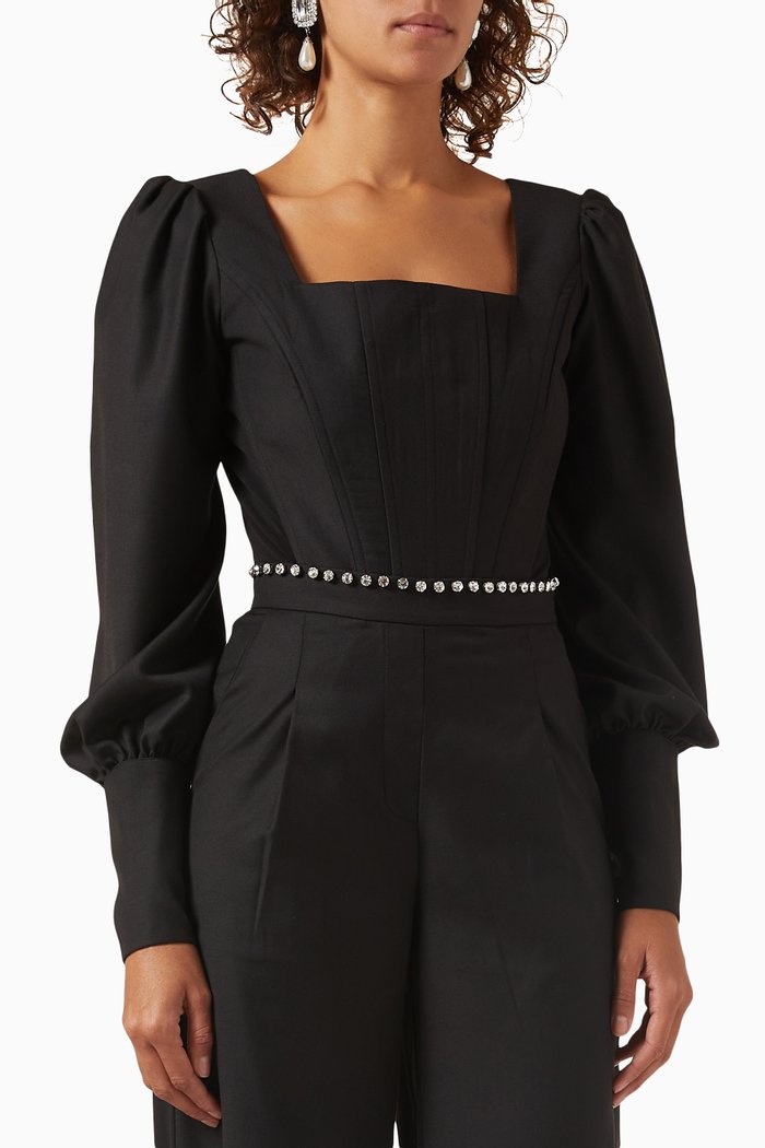 

The Jane Corset Top in Crepe, Black