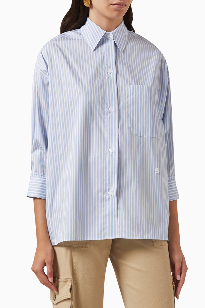 

Earl Striped Shirt in Cotton, Blue