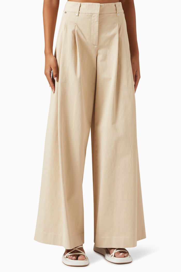 

New Didi Wide-leg Pants in Wool, Brown