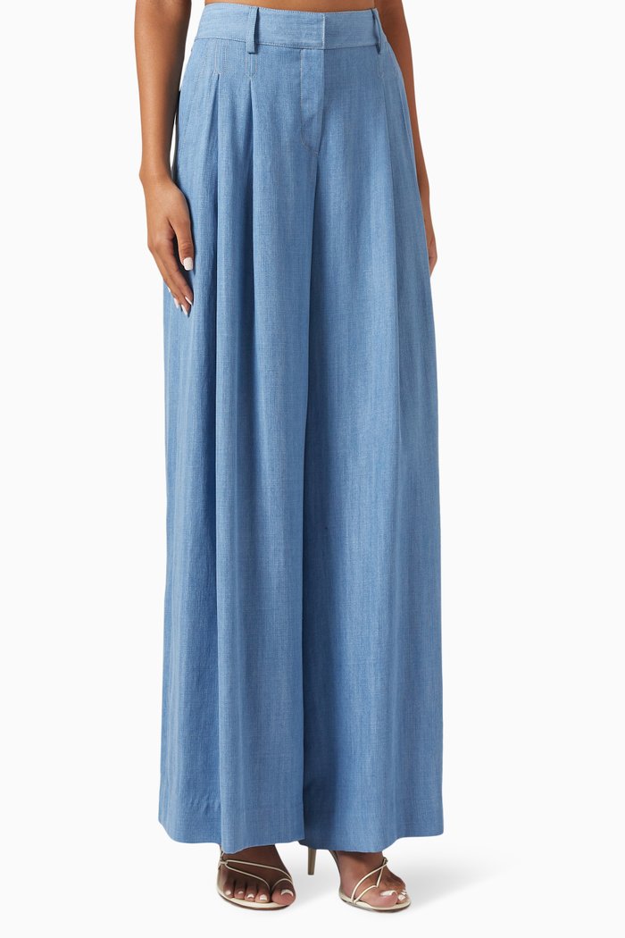 

New Didi Wide-leg Pants in Wool, Blue