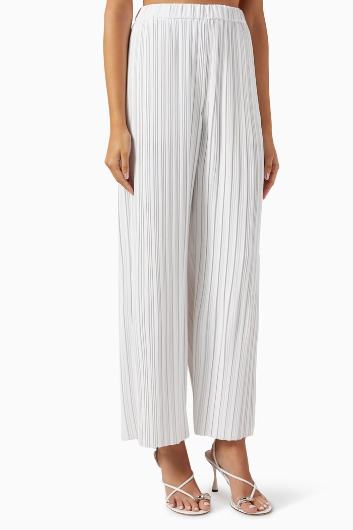 Low Rider Pants in Satin Twill, White