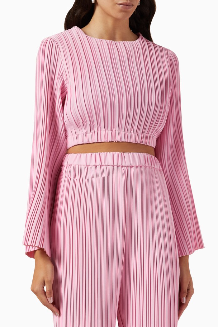 

Low Rider Crop Top in Satin Twill, Pink