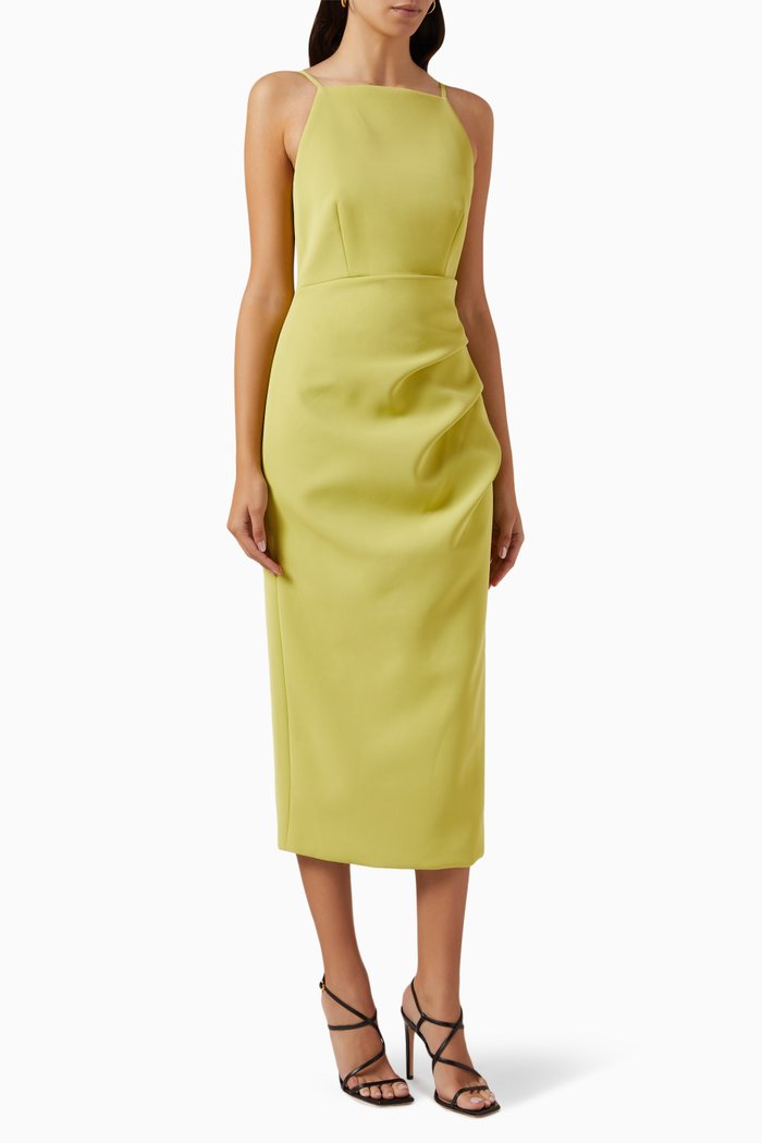 

Rendezvous Midi Dress in Crepe, Green
