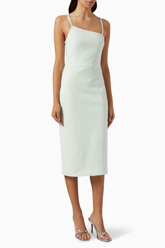 

Come Closer Midi Dress in Crepe, Green