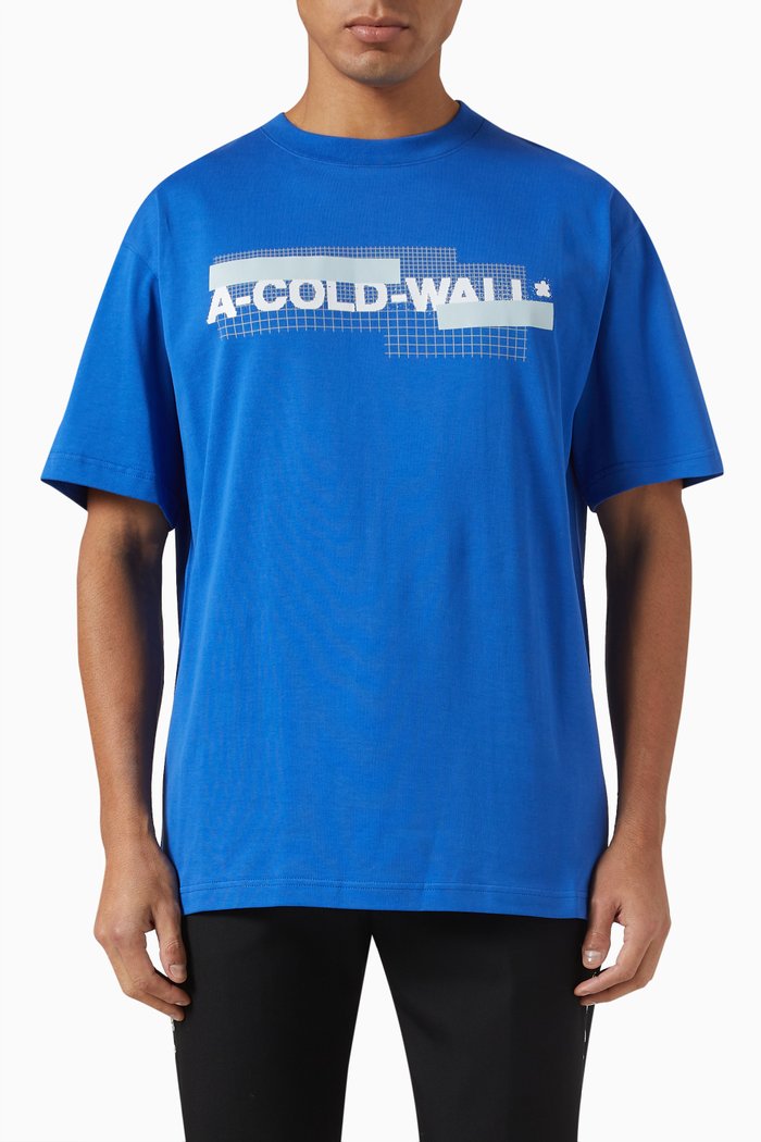 

Grid Logo T-shirt in Cotton, Blue