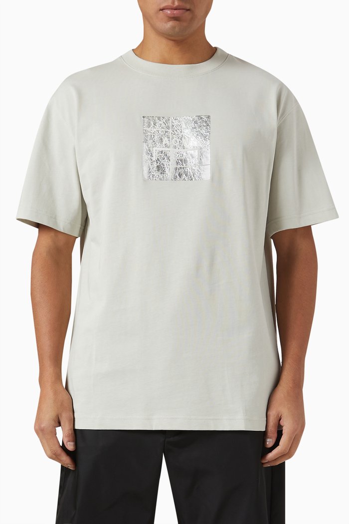 

Foil Grid T-shirt in Cotton, Neutral