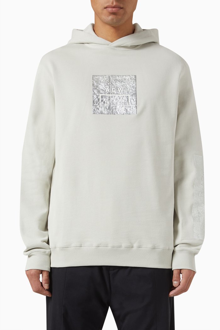 

Foil Grid Hoodie in Cotton, Neutral