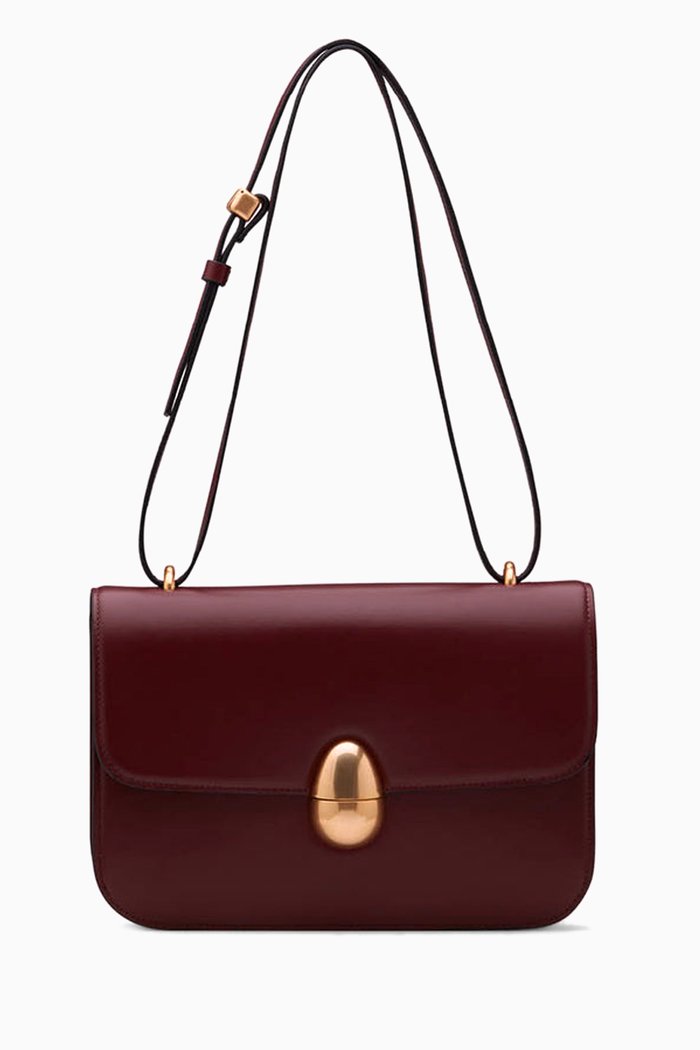 

Phoenix Crossbody Bag in Smooth Leather, Burgundy