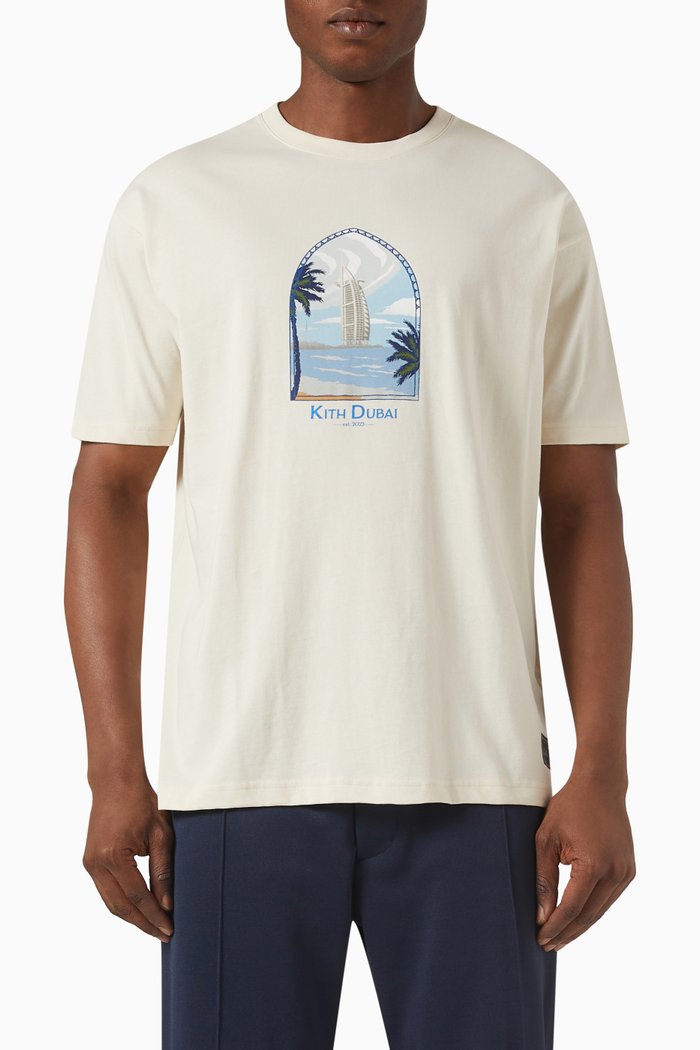 Dubai Beachfront T-shirt in Cotton, Neutral