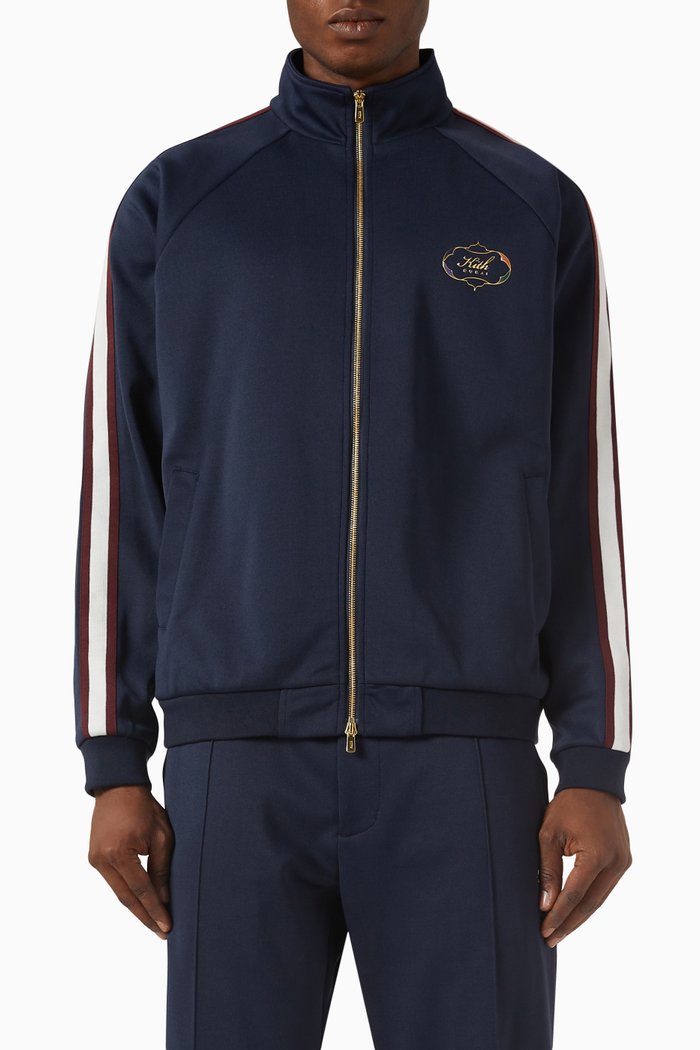 

Dubai Clifton Track Jacket in Cotton Blend, Blue