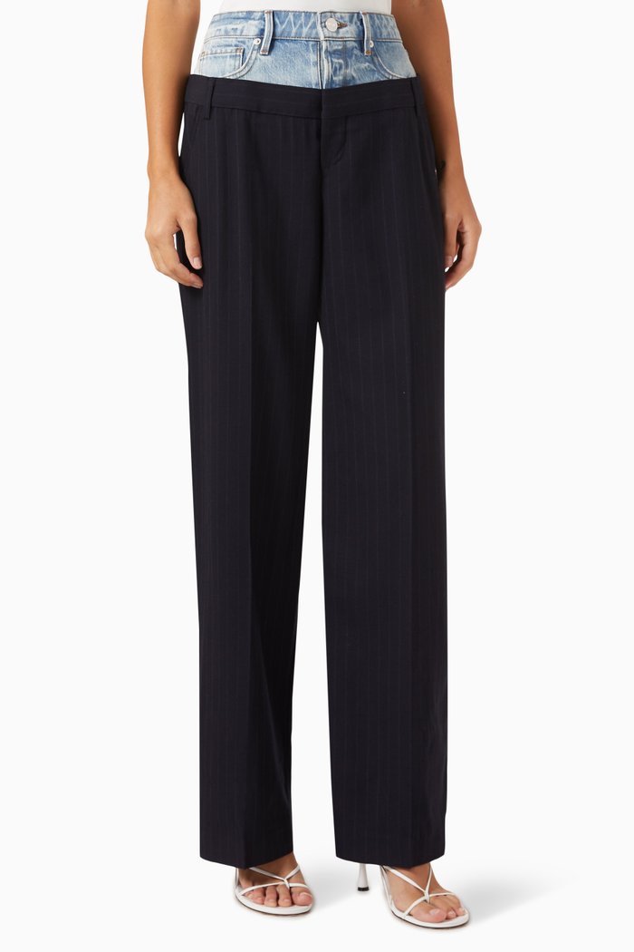 

Le Mix Pants in Denim & Wool-blend, Blue