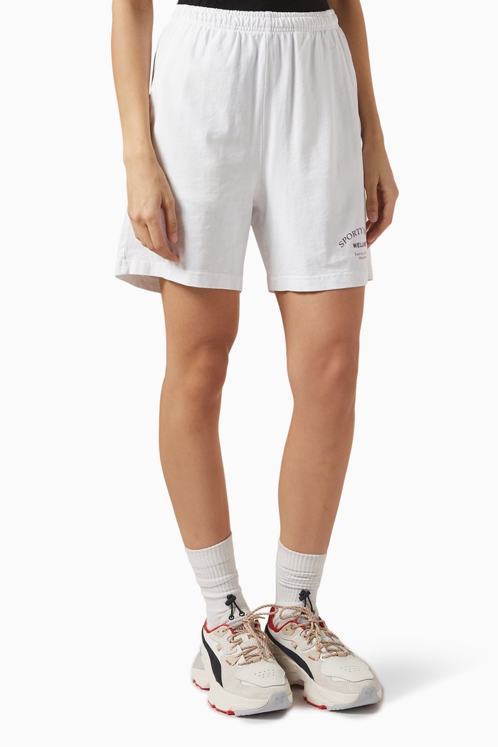 

Wellness Studio Gym Shorts in Cotton, White