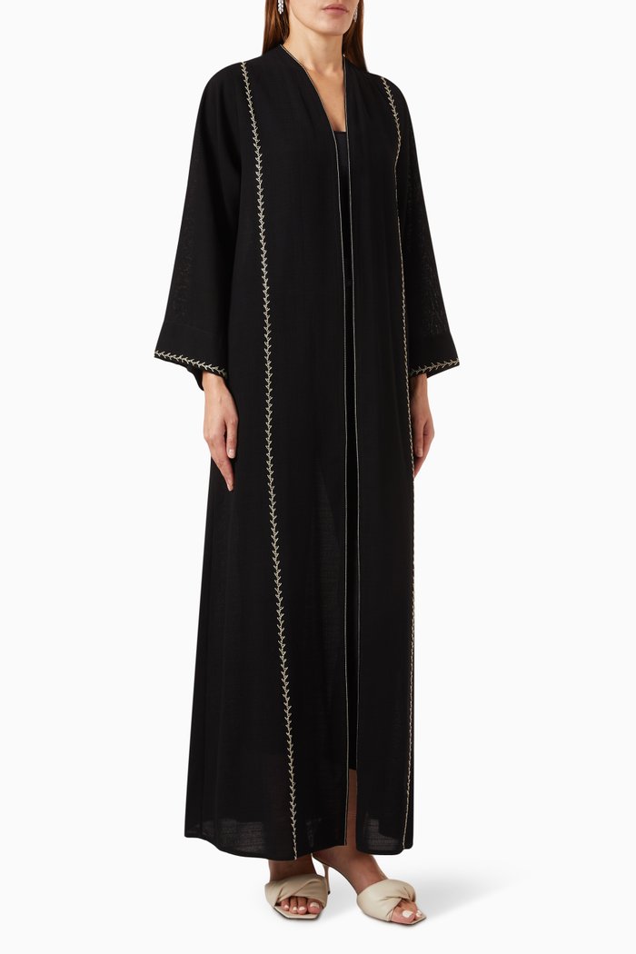 

Embroidered Abaya, Black