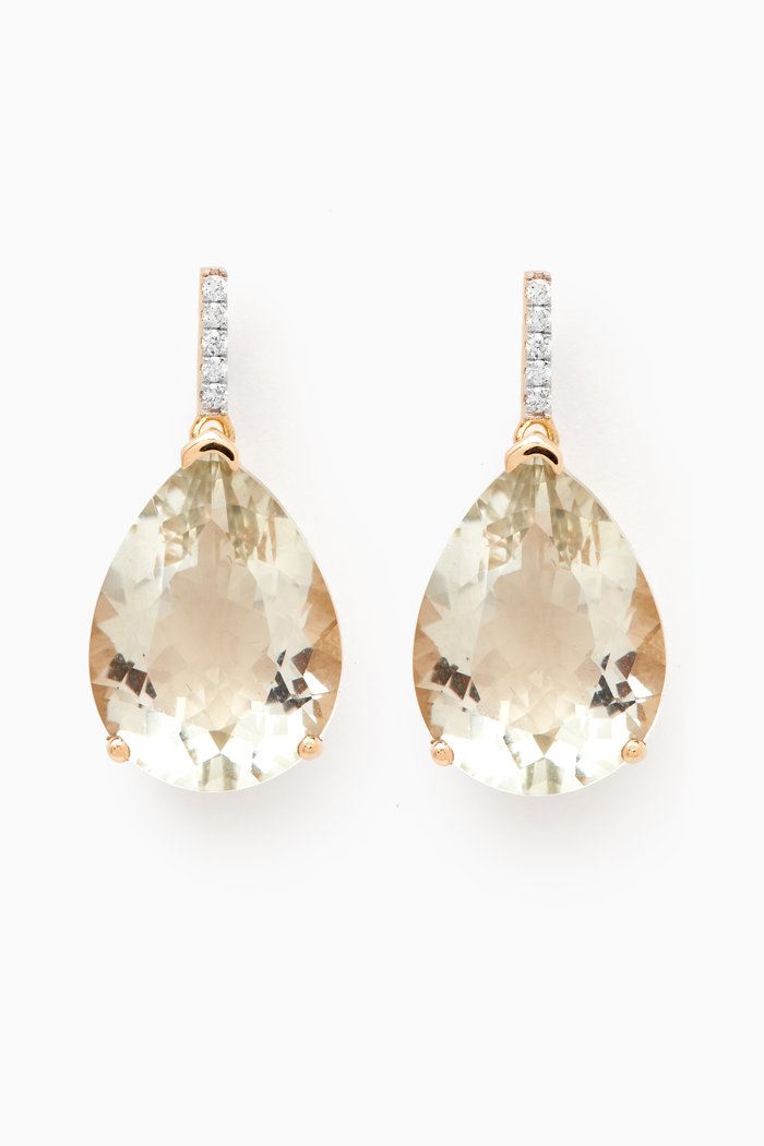 

Amethyst Pear Drop Diamond Earrings in 14kt Gold, Yellow