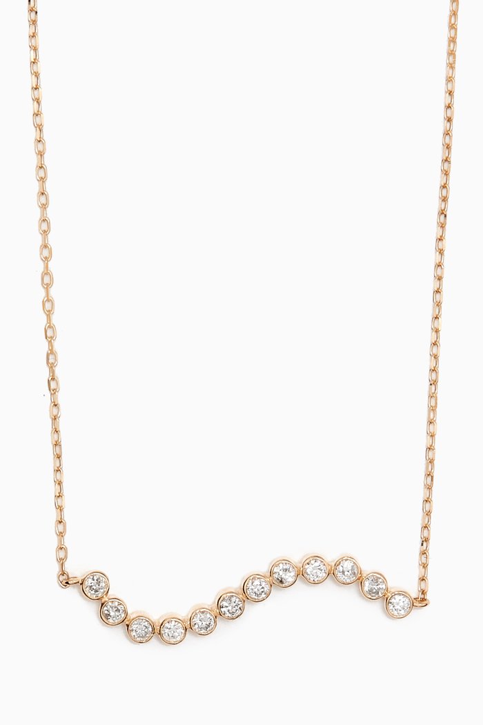 

Bezel Wave Diamond Necklace in 14kt Gold, Yellow