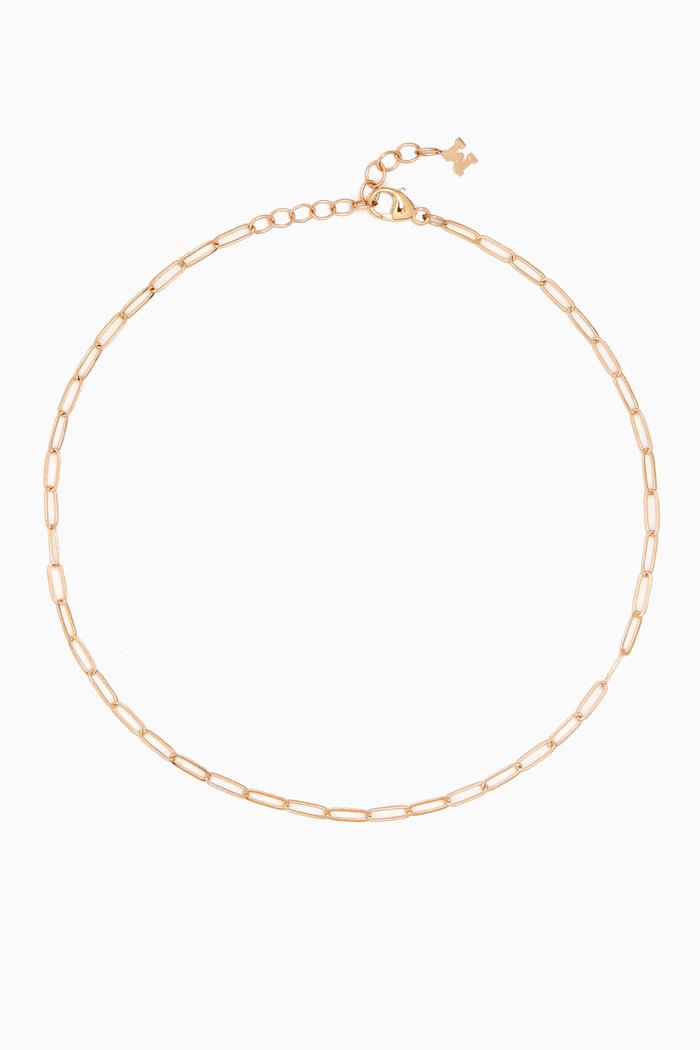 

Mini Paperclip Chain Anklet in 14kt Gold, Yellow