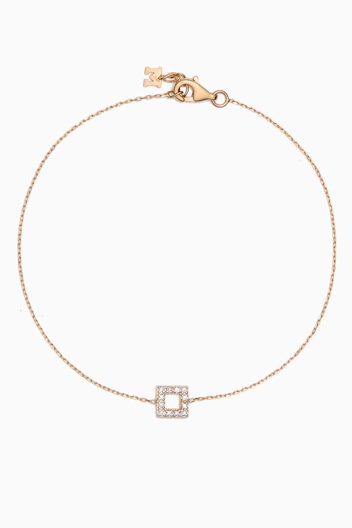 

Mini Square Diamond Chain Bracelet in 14kt Gold, Yellow