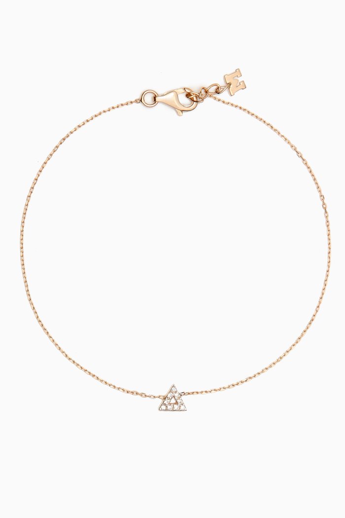 

Mini Triangle Diamond Chain Bracelet in 14kt Gold, Yellow
