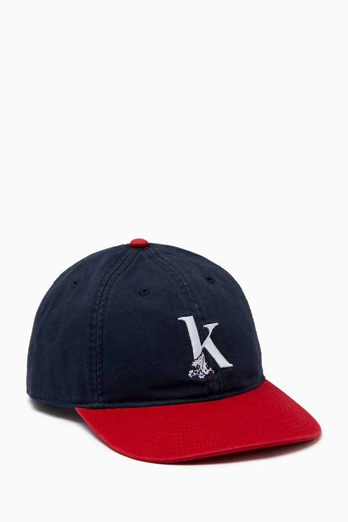 

Embellished K Cap in Cotton, Blue