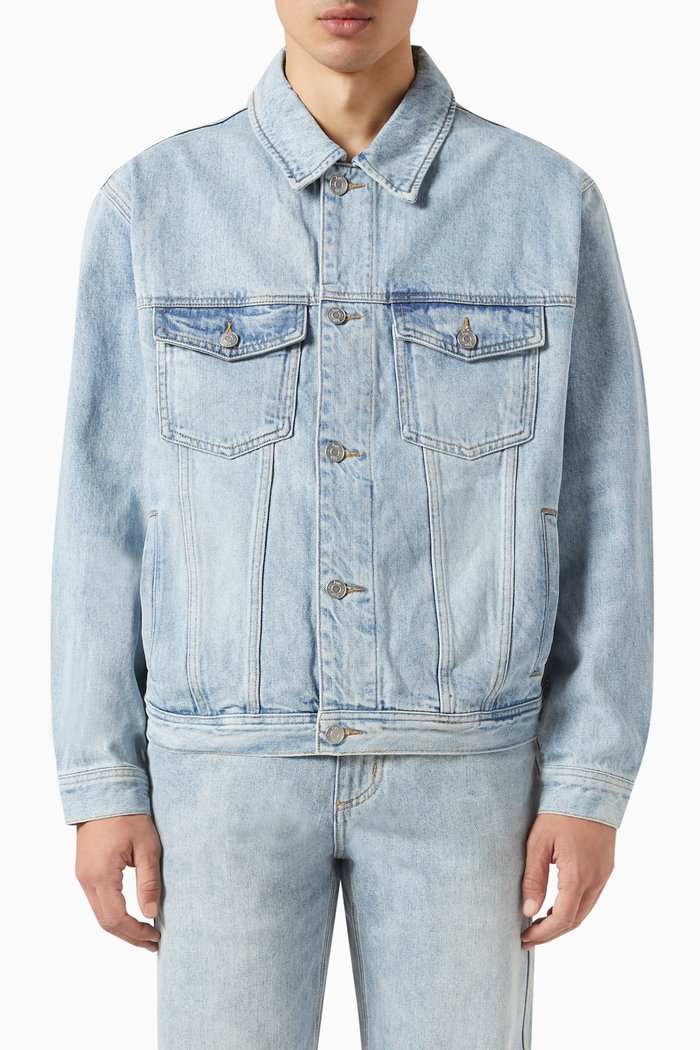 Centre Jacket in Denim, Blue