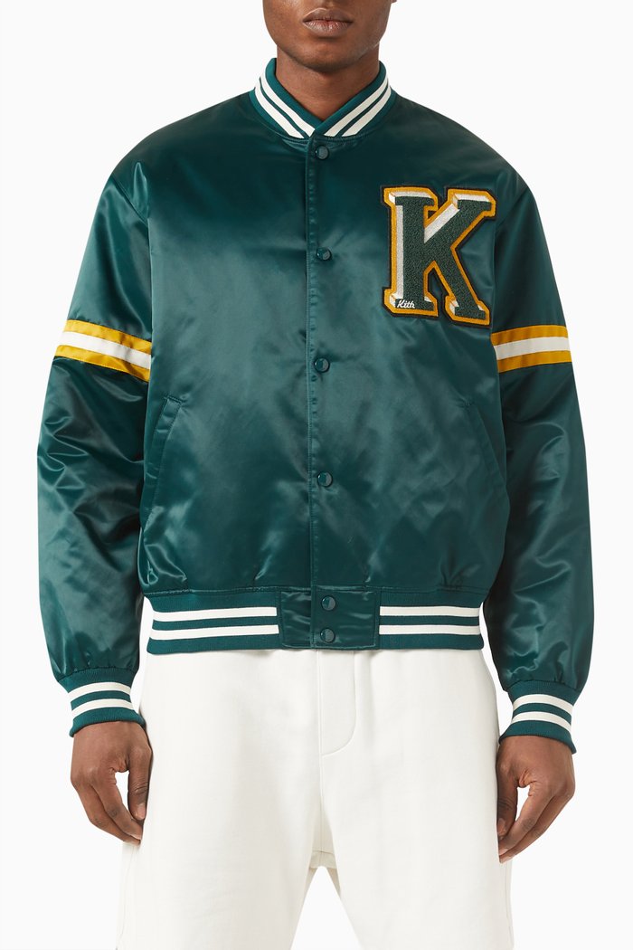 

Bomber Jacket in Satin, Green